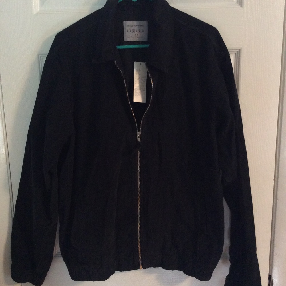 Black Denim Zip Up